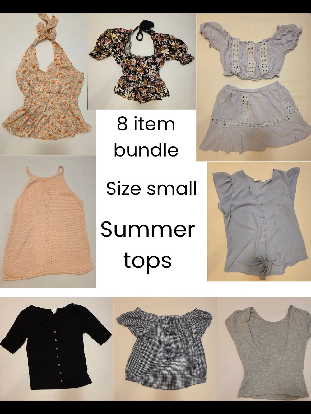 8 Piece Summer Top Bundle Size Small